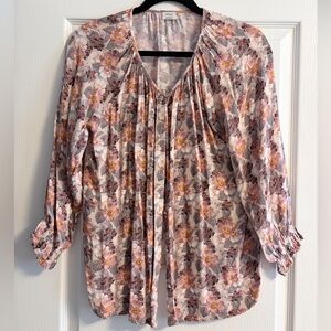 Wilfred Floral Blouse in Pink and Brown